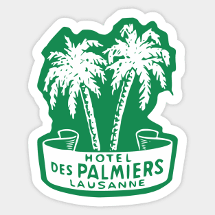 Hotel Des Palmiers Lausanne Switzerland Vintage Travel Sticker Swiss Resort Sticker